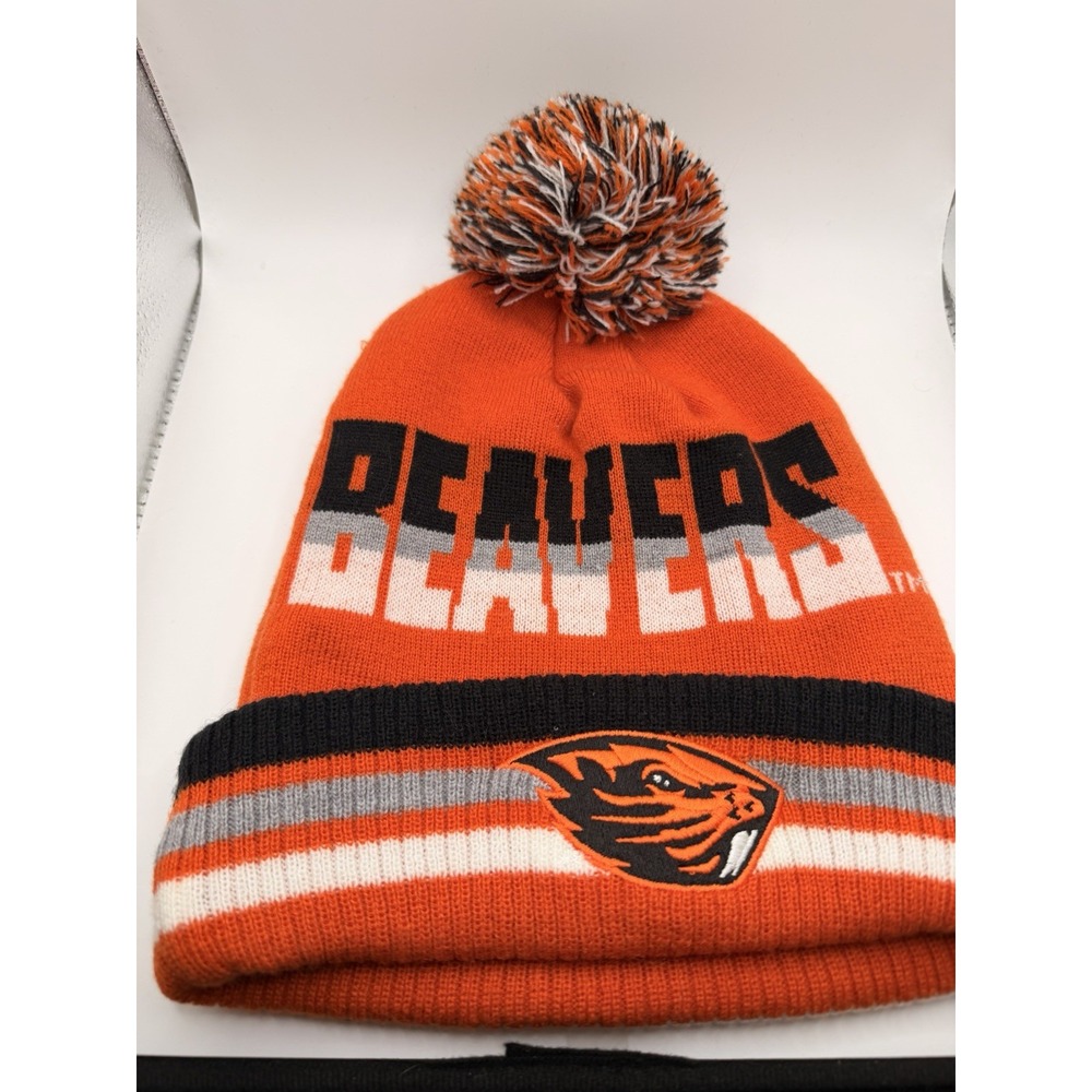 Oregon State Beavers Hat Beanie One Size Orange NCAA Football Knit Pom